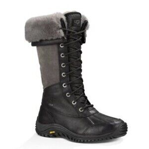 UGG Adirondack Gray Waterproof Sheepskin Tall Winter Boots US 9